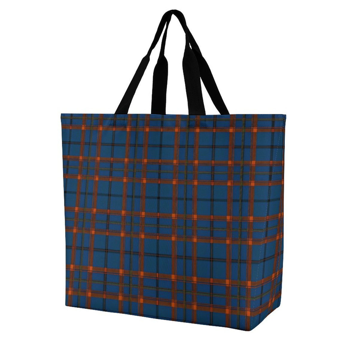 Large One Shoulder Shopping Bag Plaid