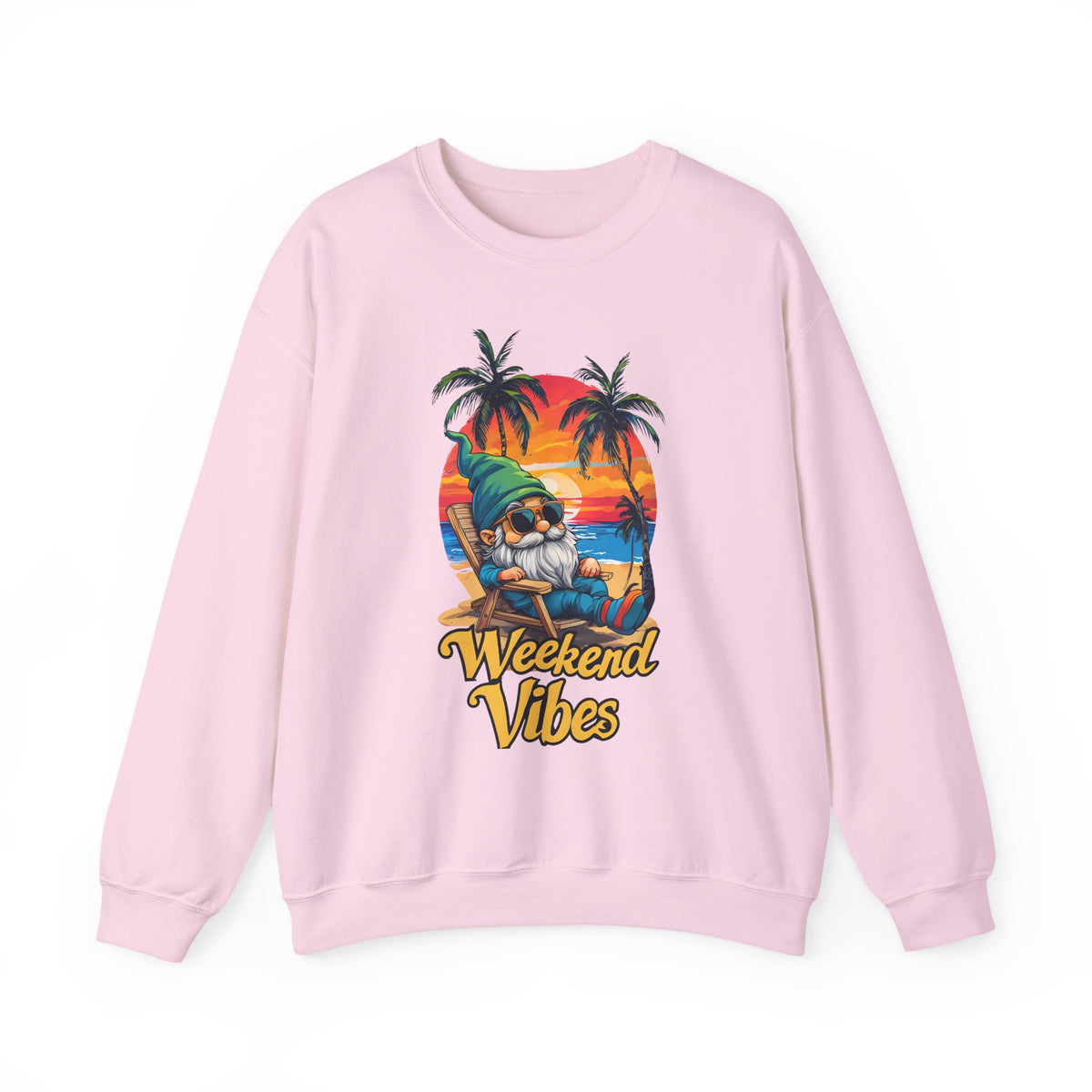 Crewneck — "Weekend Vibes" Tropical Gnome Sweatshirt