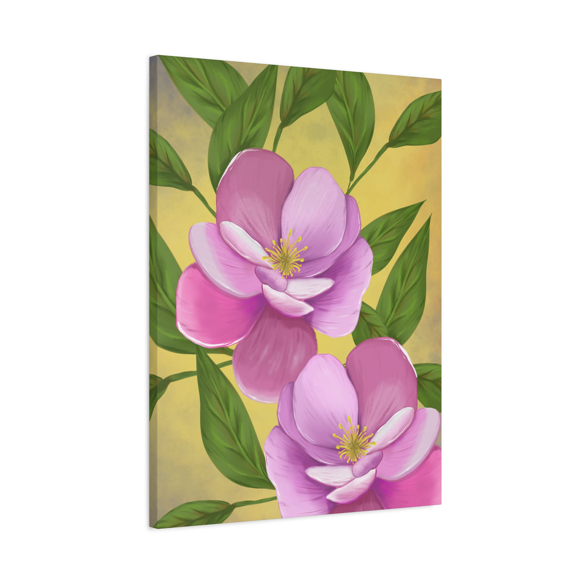 Matte Canvas, Stretched, 1.25" Tulips Pink and Purple Flowers