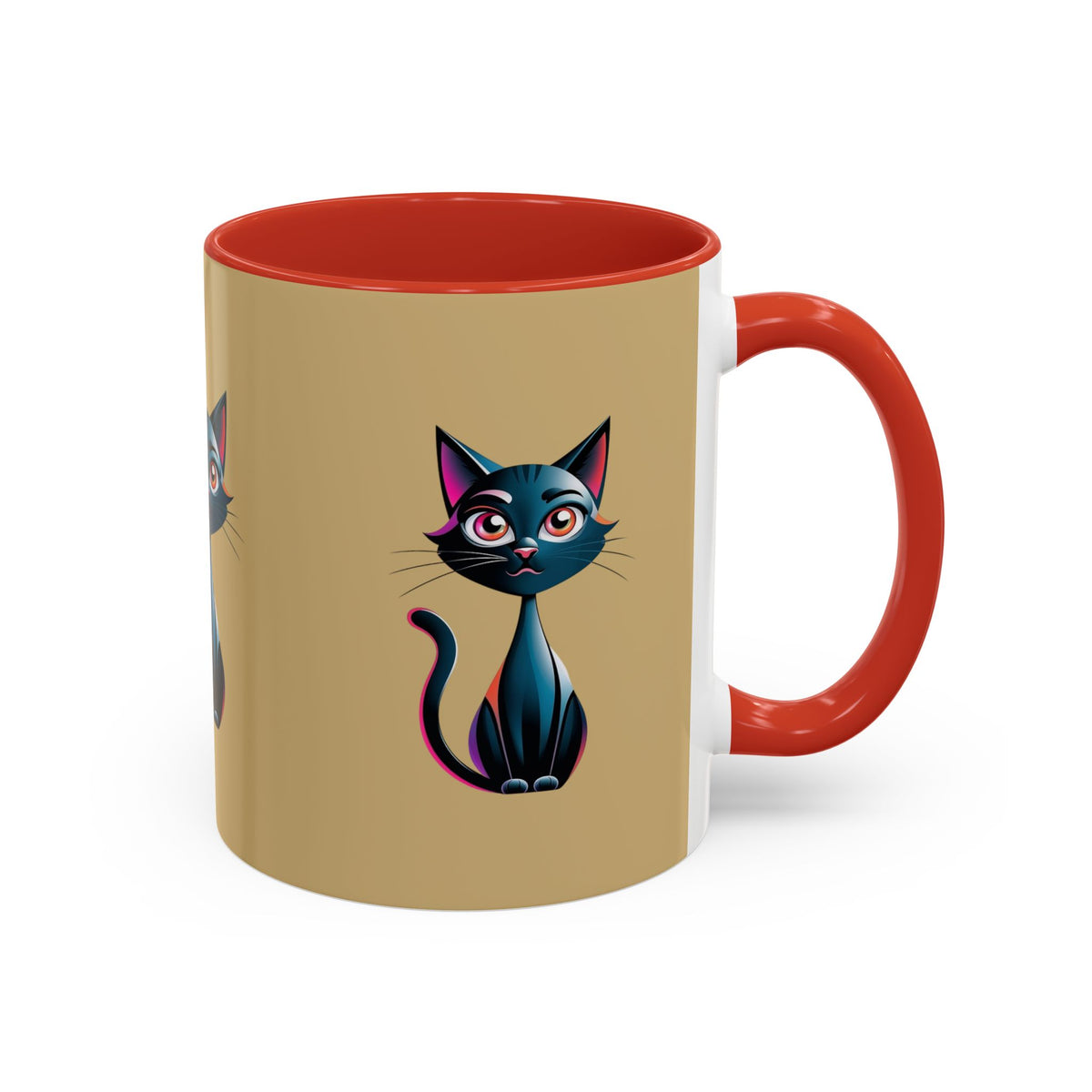 Cute Cat Accent Coffee Mug - Perfect for Cat Lovers, Gift for Birthdays, Home Decor, Animal Enthusiasts, Fun Kitchenware