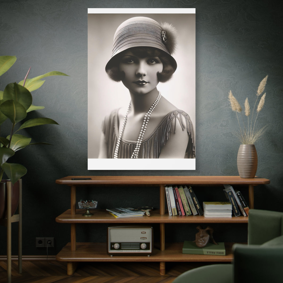 Vintage 1920s Flapper Portrait Canvas