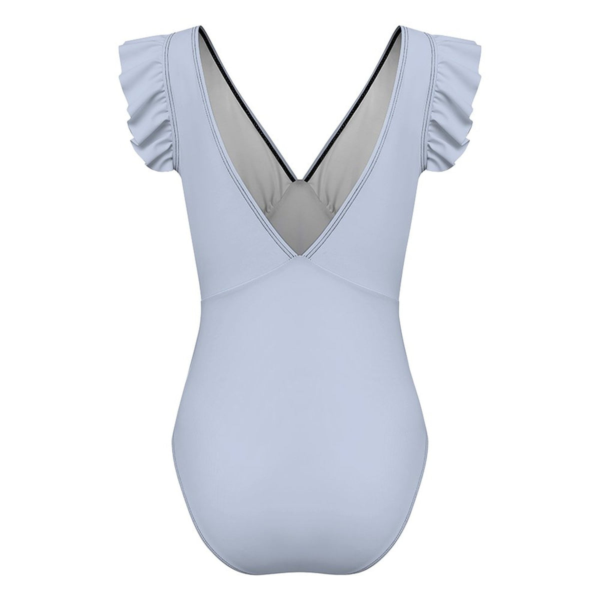 Women's Ruffled Sleeve One Piece Swimsuit Light Blue