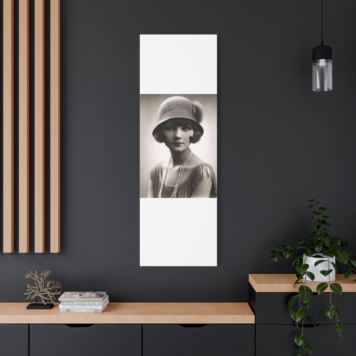 Vintage 1920s Flapper Portrait Canvas
