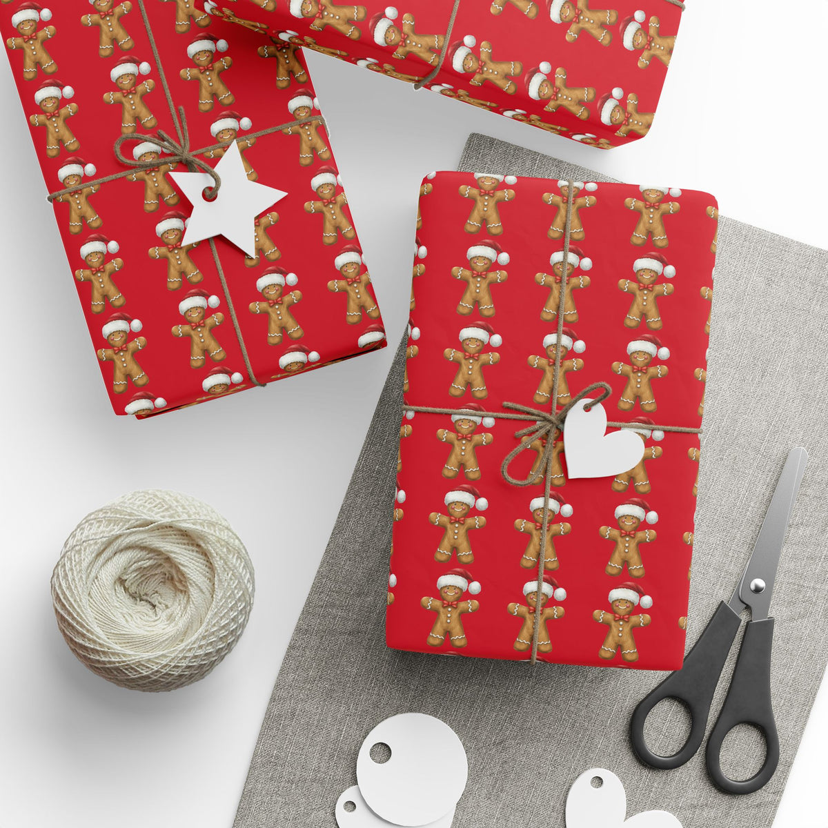 Festive Wrapping Paper for Gift-Giving, Christmas Wrap, Holiday Decorations, Gift Wrap for Birthdays, Gingerbread Theme