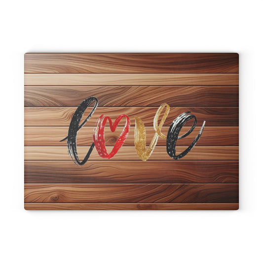 Love-Inspired Glass Cutting Board, Kitchen Decor, Wedding Gift, Anniversary Present, Home Chef Accessory, Heartwarming Gift