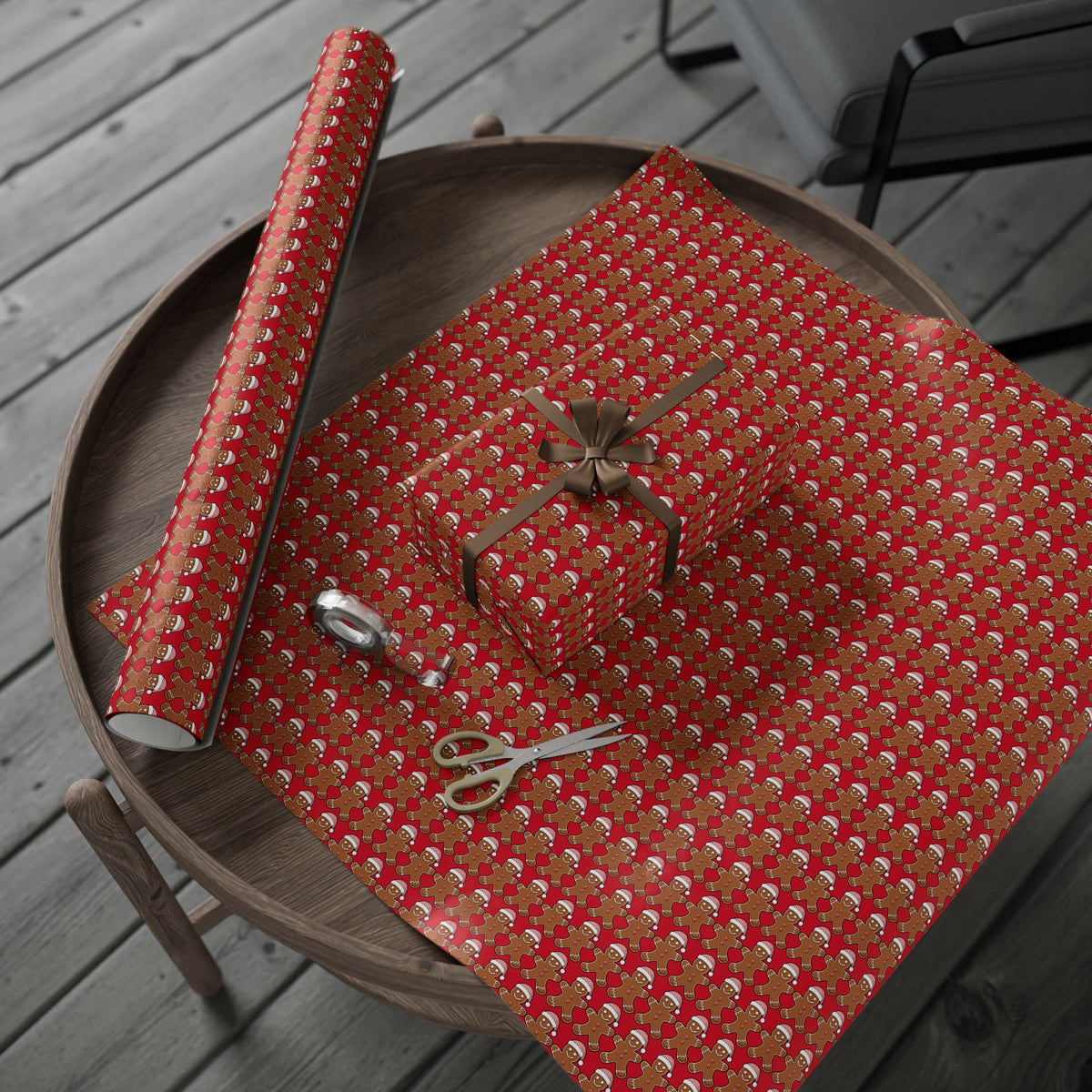 Gingerbread Holiday Wrapping Paper Roll