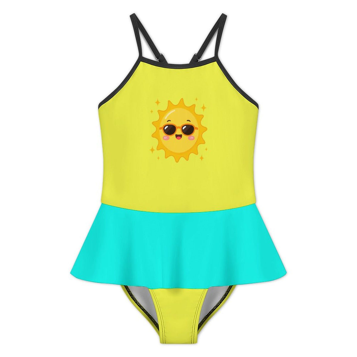 Girls One Piece Ruffle Strap Swimsuit
