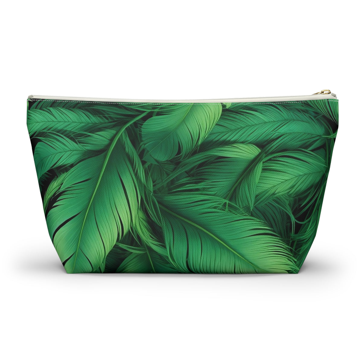Tropical Leaf Accessory Pouch, Eco-Friendly Makeup Bag, Travel Organizer, Green Floral Pouch, Cute Gift for Nature Lovers