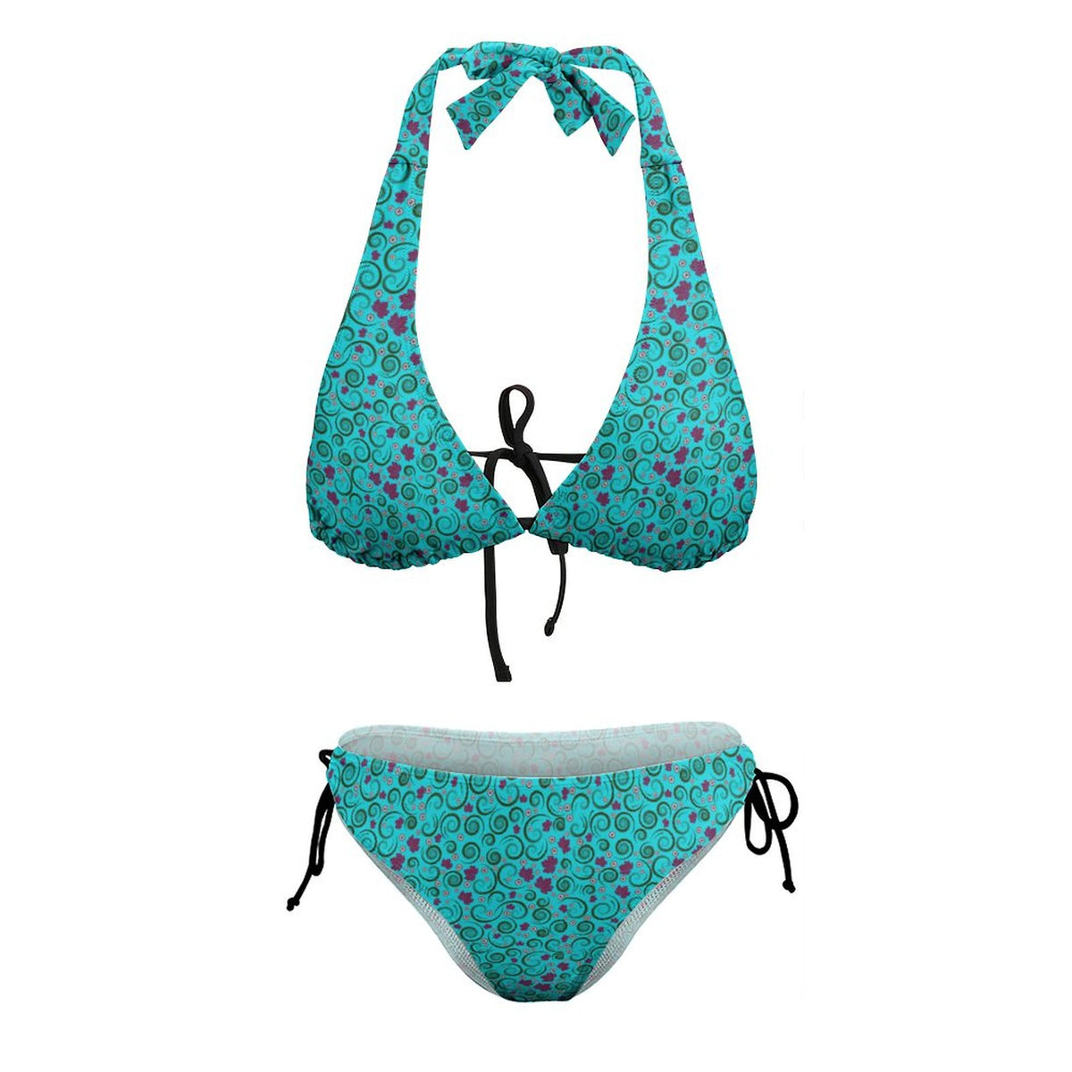 Two Piece Halter Swimsuit Teal