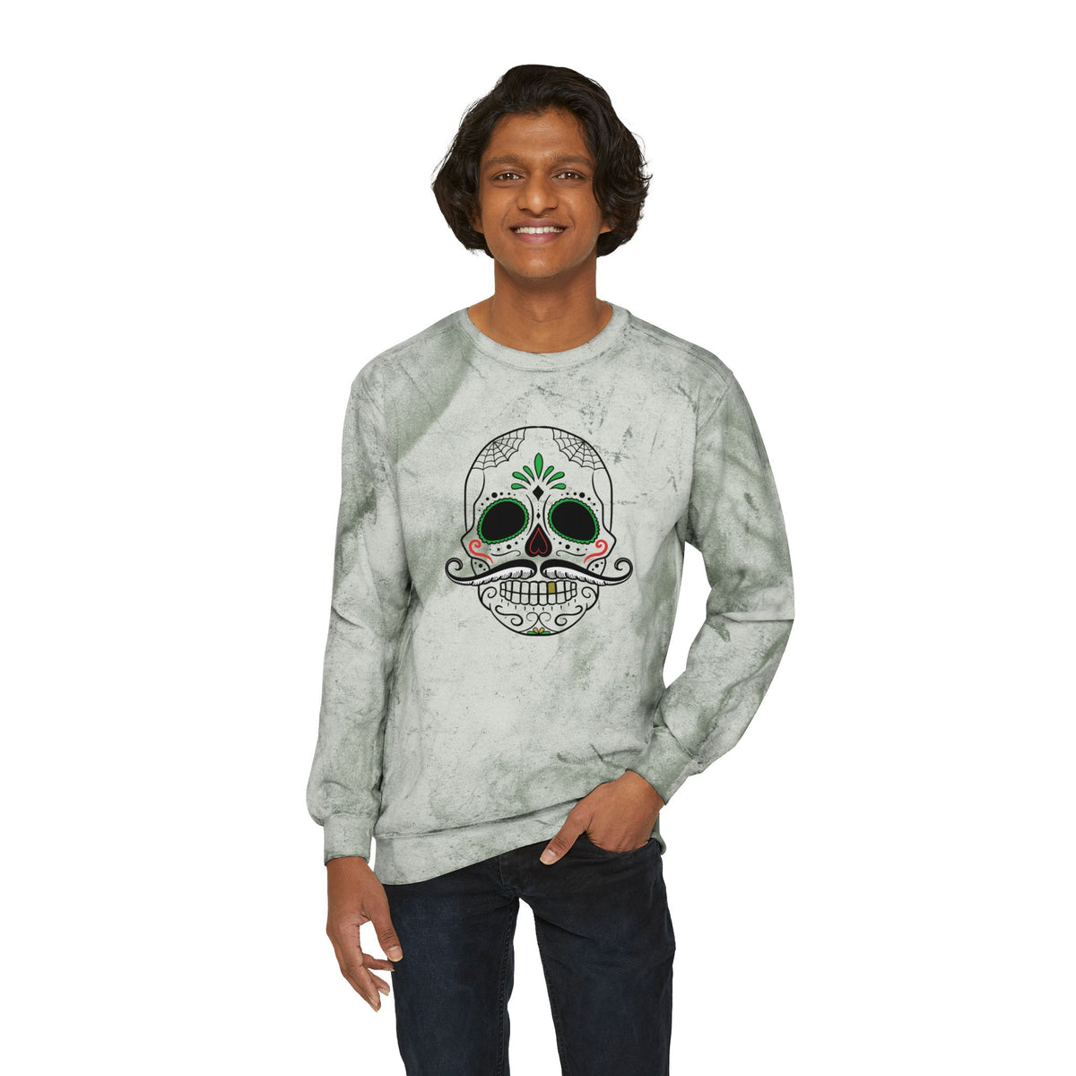 Sugar Skull Crewneck Sweatshirt, Day of the Dead Apparel