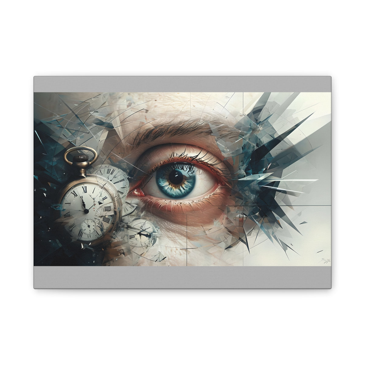 Surreal Canvas Wall Art, Eye with Vintage Clock