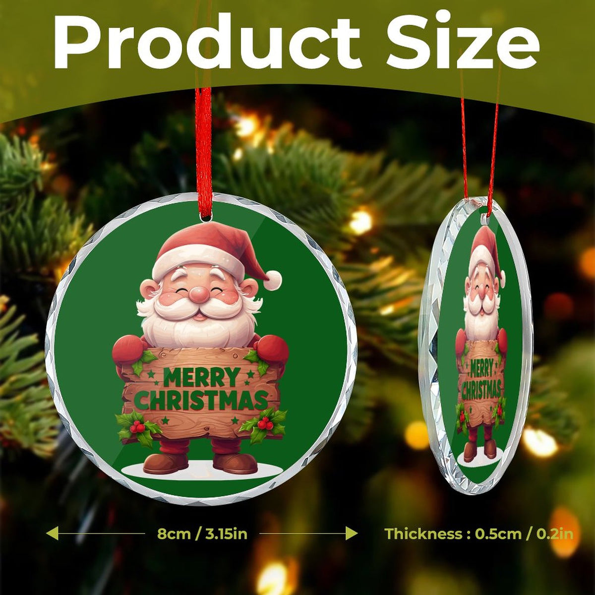 Glass Circular Ornament Pendant