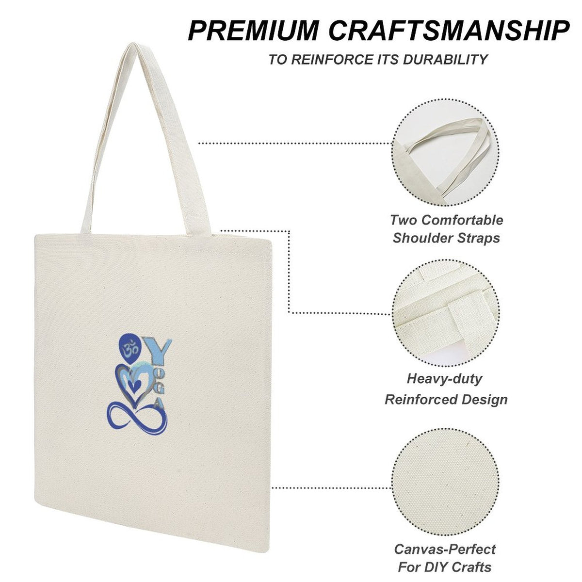 Canvas Tote Bag-13.4"x15.8"/34x40cm