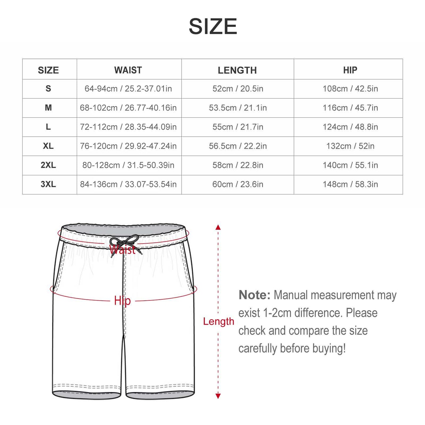 Men's Board Shorts Black and White