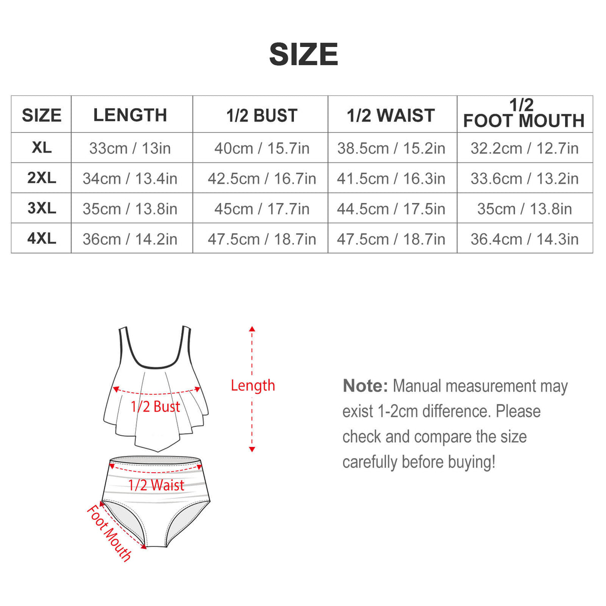 Plus Size Women's Two piece Swimsuit with Tankini
