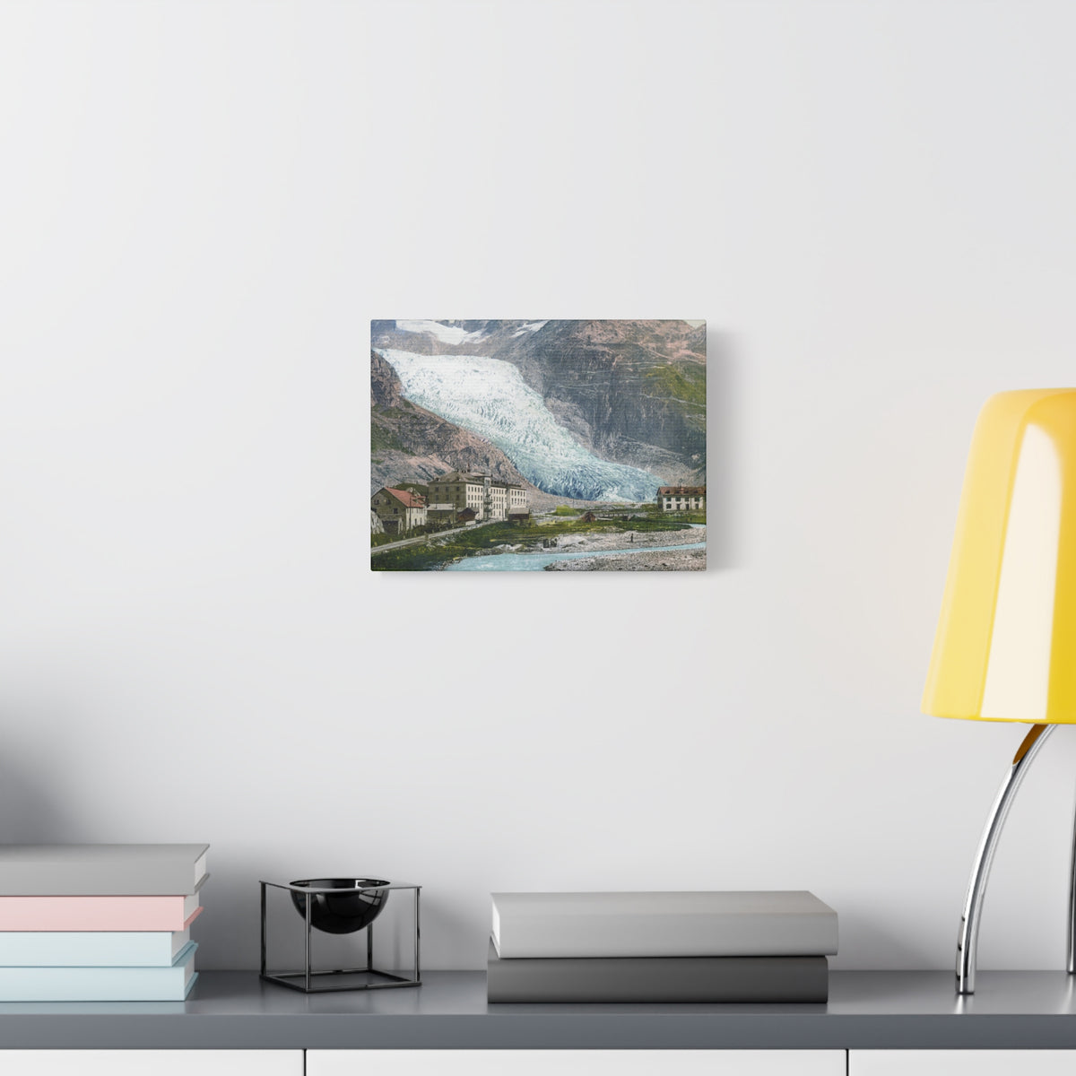 Glacier Village Matte Canvas Print