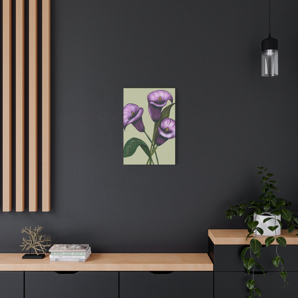 Copy of Matte Canvas, Stretched, 1.25" Purple Flowers