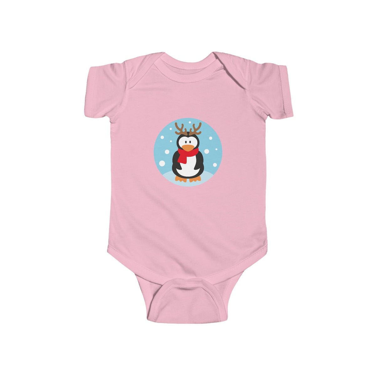Infant Penguin Reindeer Bodysuit — Cute Holiday Baby Onesie