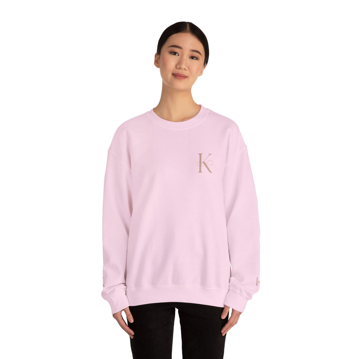 Minimalist Unisex Crewneck Sweatshirt with Initial Charm, Comfortable Lounge Wear, Gift for Him or Her, Casual Style, Everyday Essential