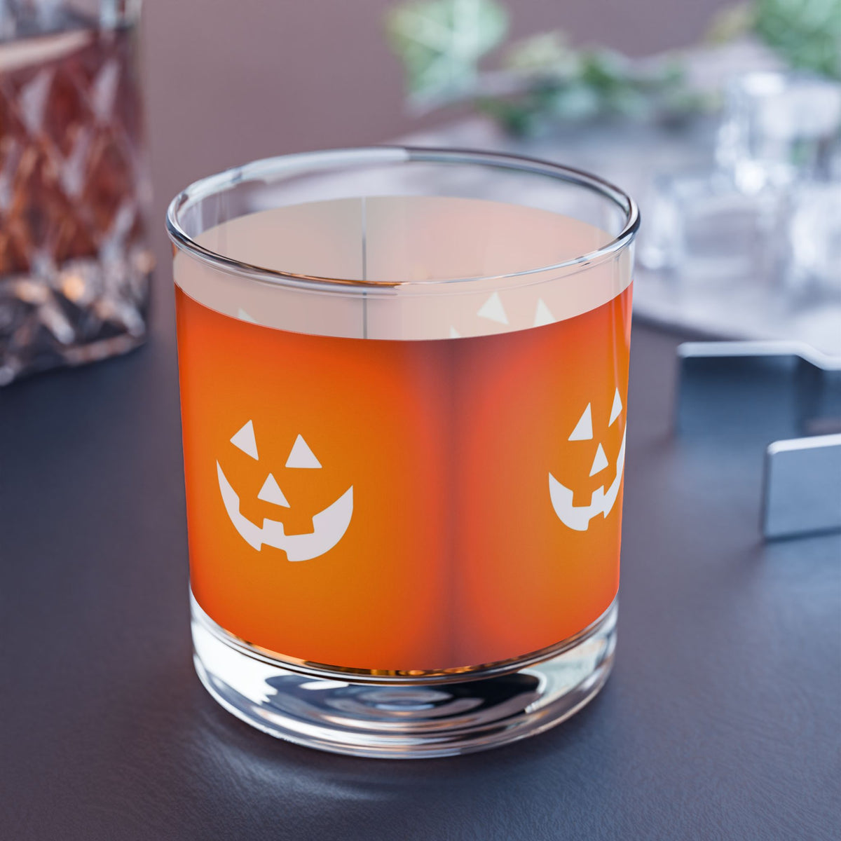 Halloween Pumpkin Rocks Glass, 10oz Halloween Drinkware, Festive Bar Glass, Trick or Treat Party Glass, Fall Decor for Spooky Season