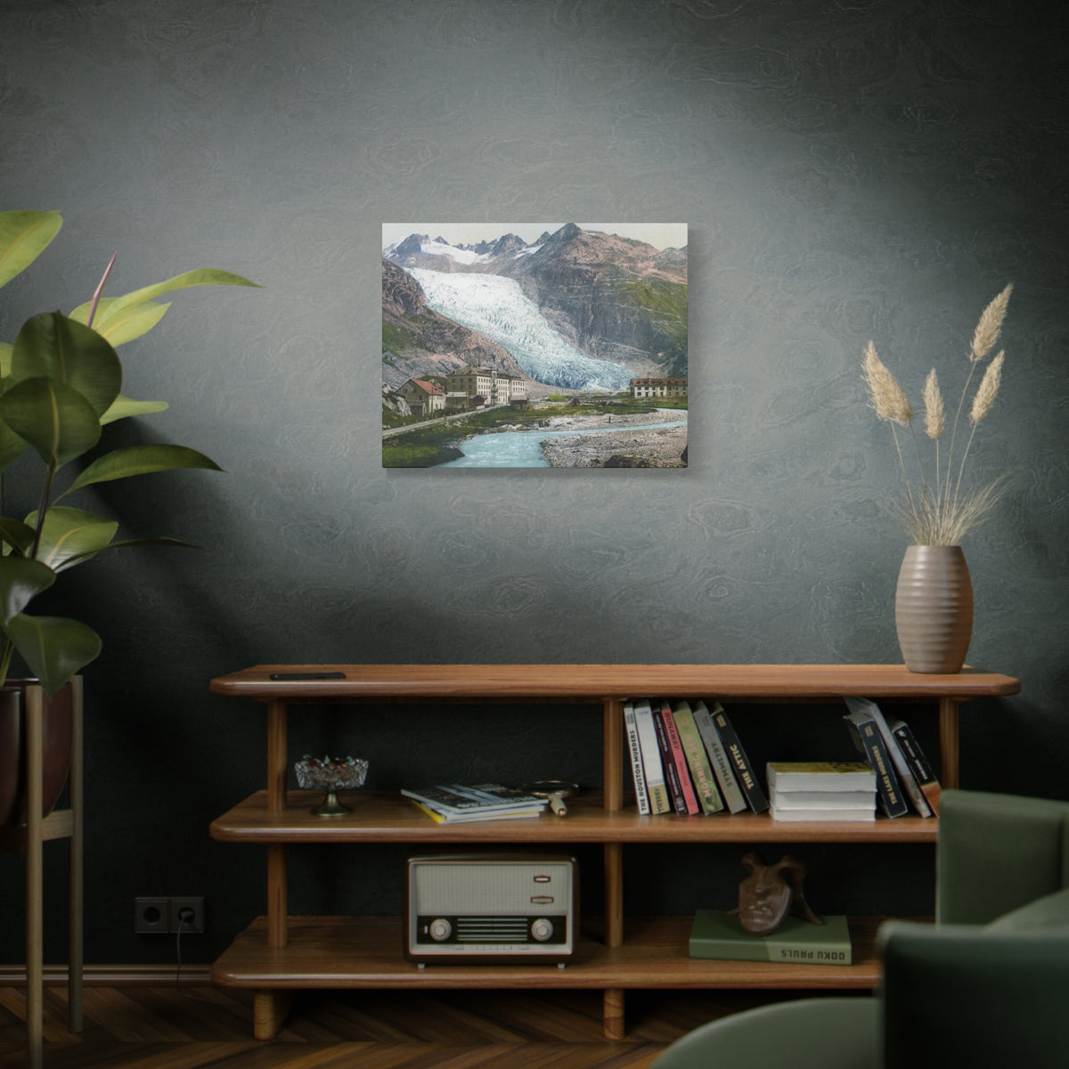 Glacier Village Matte Canvas Print