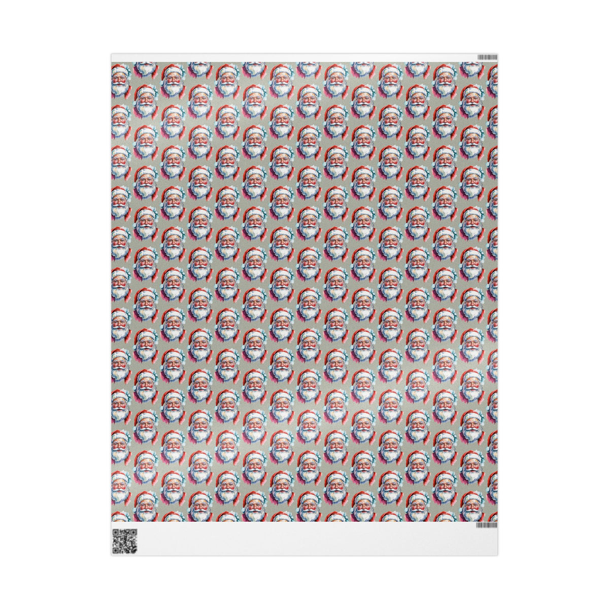 Santa Face Wrapping Paper Roll — Festive Holiday Gift Wrap