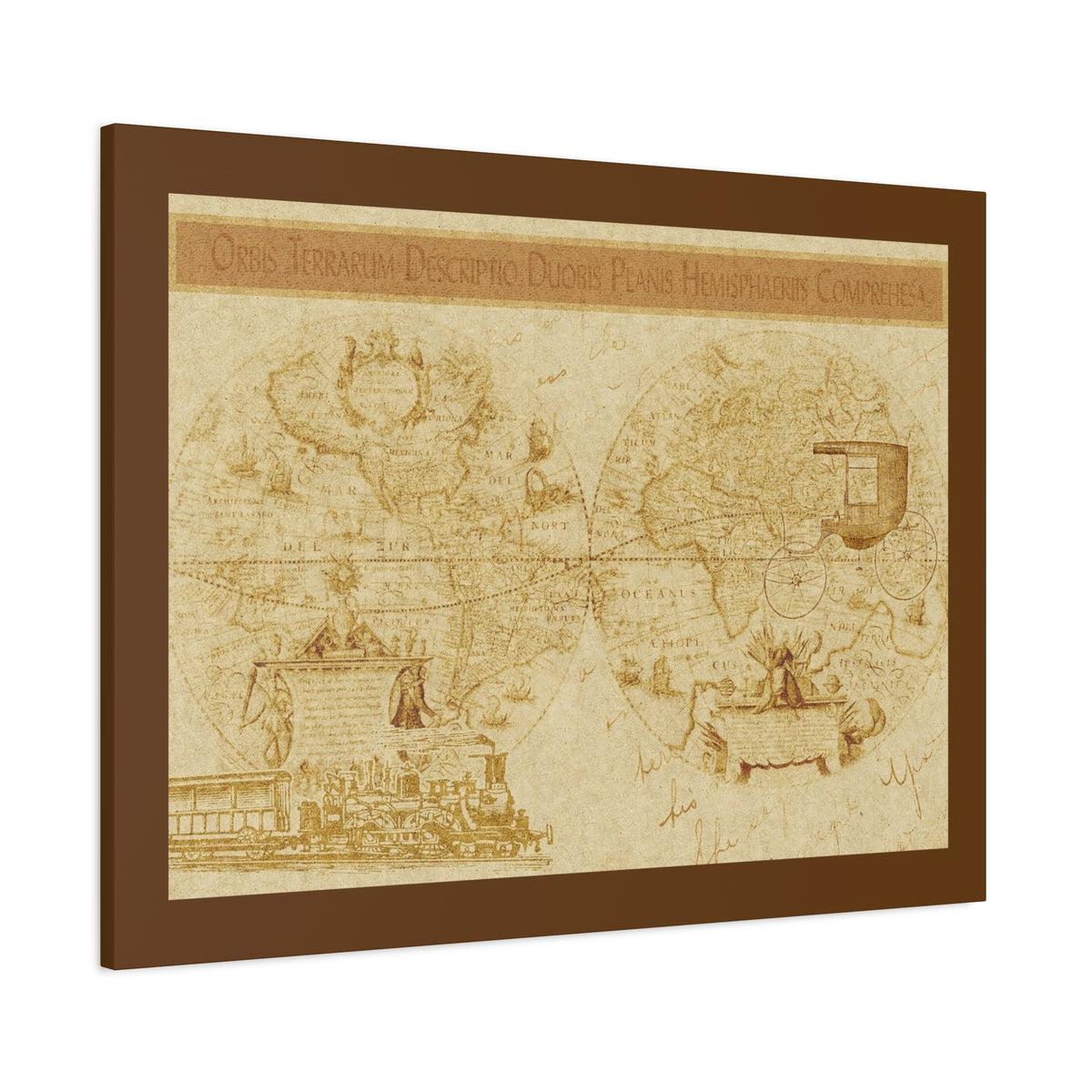 Vintage World Map Canvas Print — Matte Stretched Wall Art