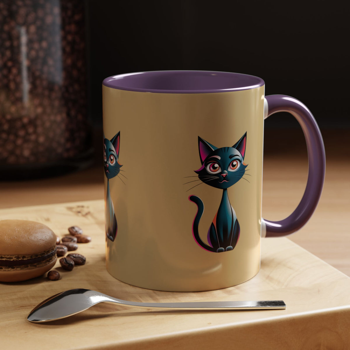 Cute Cat Accent Coffee Mug - Perfect for Cat Lovers, Gift for Birthdays, Home Decor, Animal Enthusiasts, Fun Kitchenware
