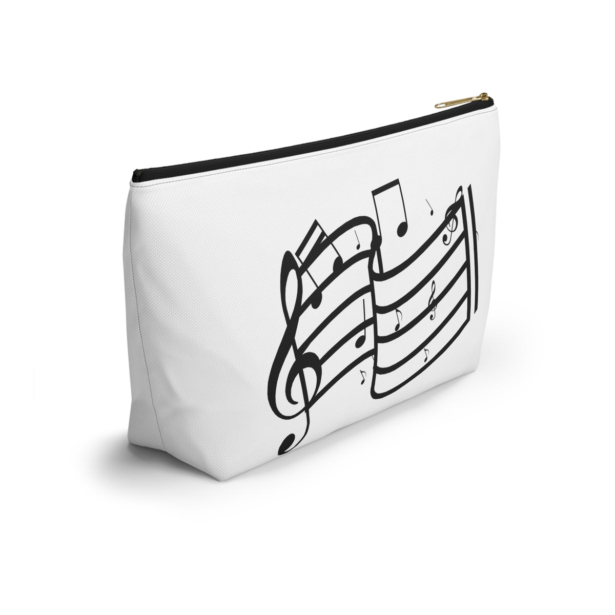 Music Notes Accessory Pouch — T-Bottom Makeup & Gadget Organizer