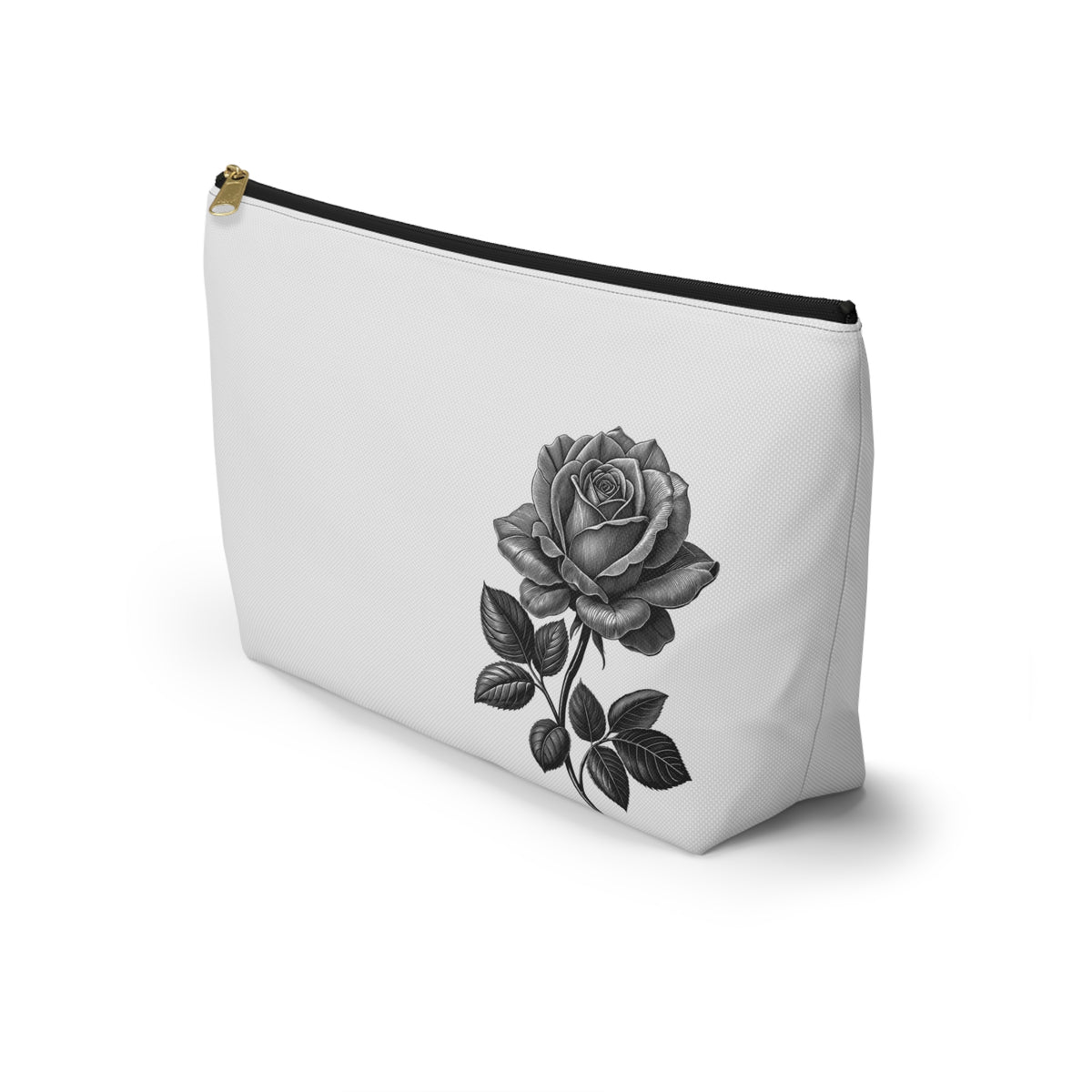 Black Rose Accessory Pouch | Makeup Bag | Travel Organizer | Gift for Her | Floral Design | Elegant Storage