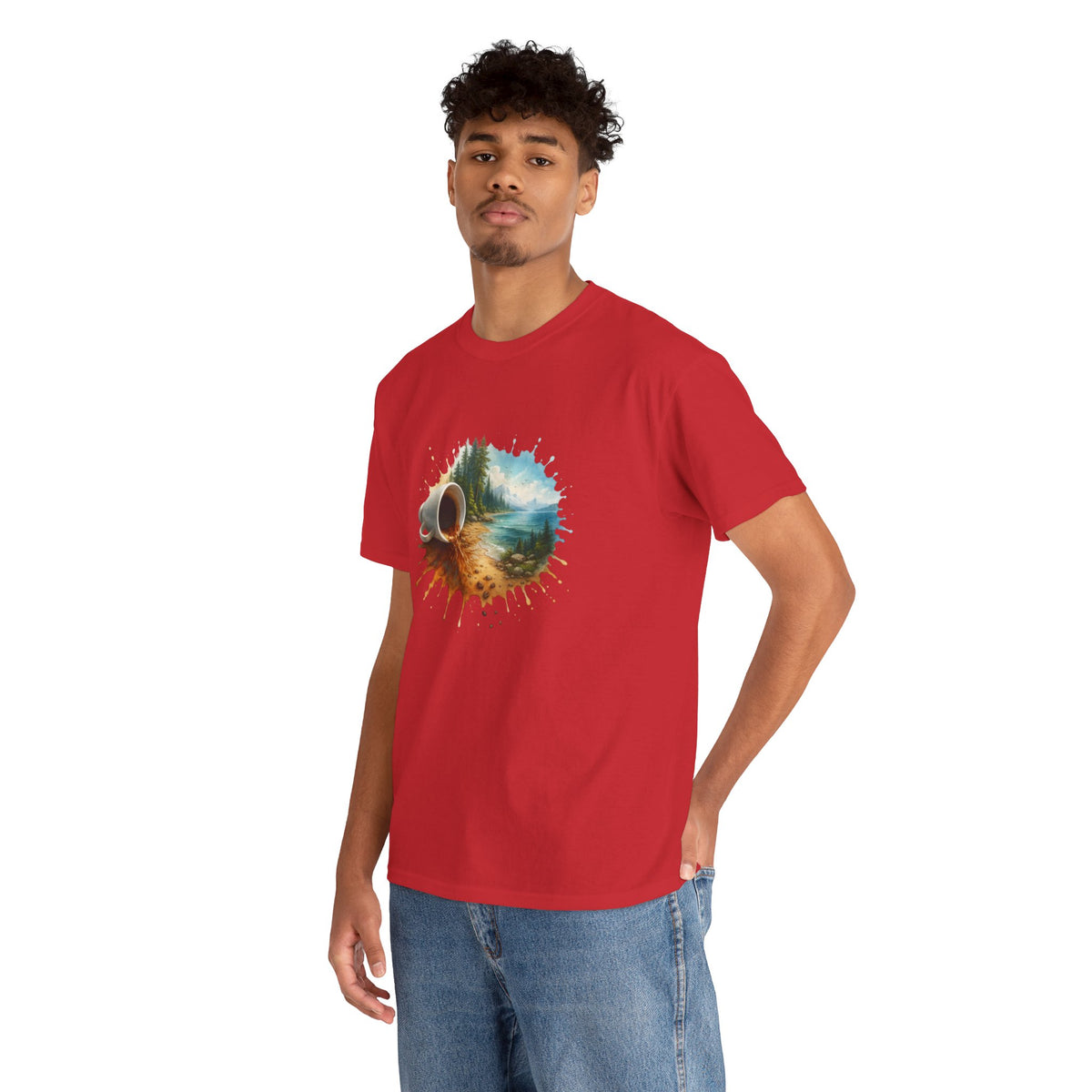 Nature-Inspired Unisex Heavy Cotton Tee, Casual Outfit, Gift for Nature Lovers, Camping Apparel, Outdoor Adventure Shirt