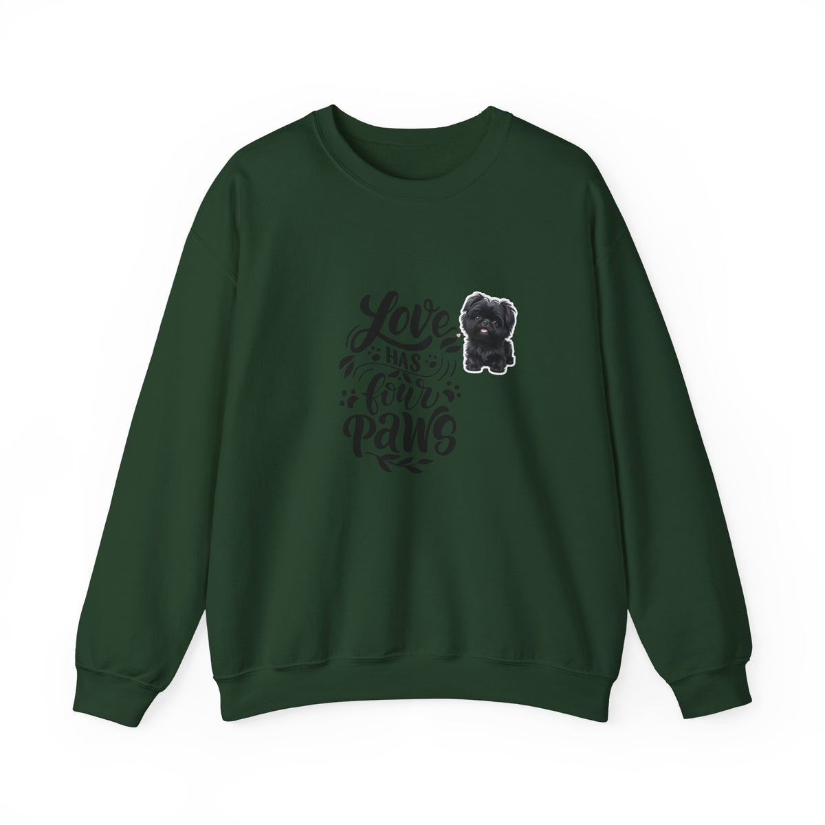 Crewneck Sweatshirt - "Love Has Four Paws" Dog Lover Graphic