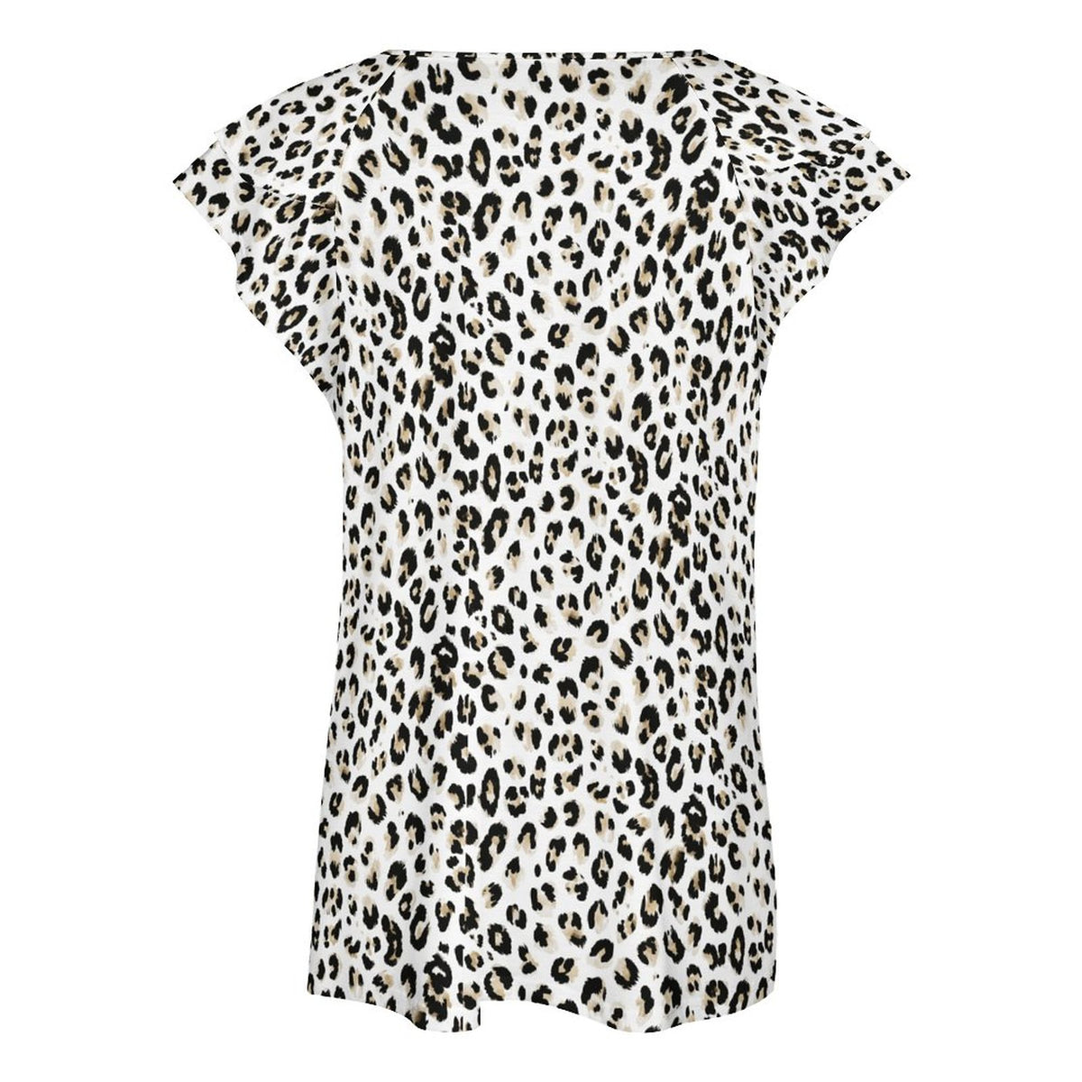Cooling Polyester Ruffle V-Neck T-Shirt