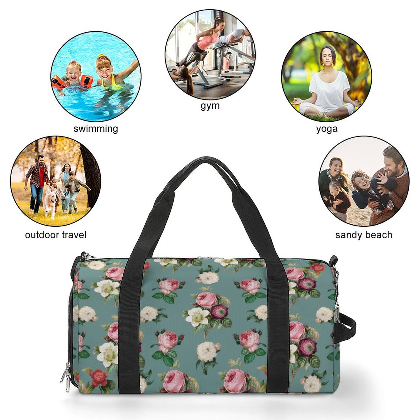 Oxford Gym Duffle Bag - Roses