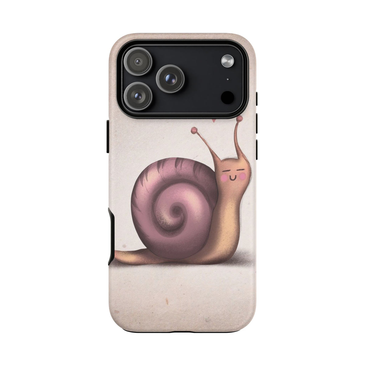 Cute Snail Phone Case — Pink Heart Cartoon Protective iPhone Cover