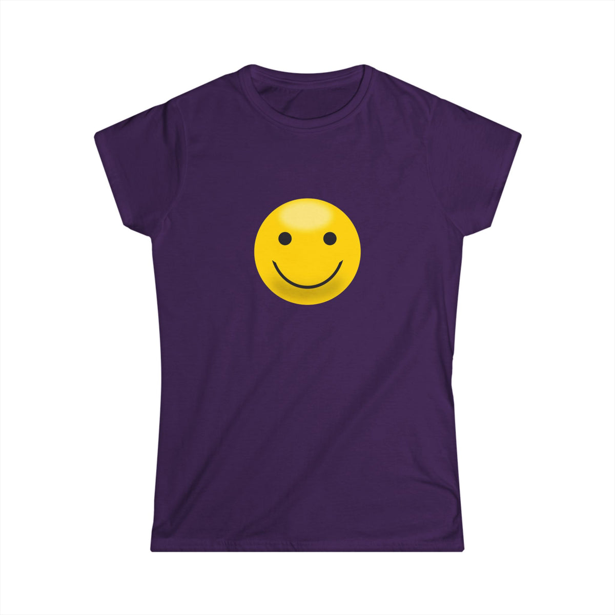 Smiley Face Women's Softstyle Tee, Casual T-Shirt, Happy Graphic Tee, Summer Shirt, Birthday Gift, Everyday Wear