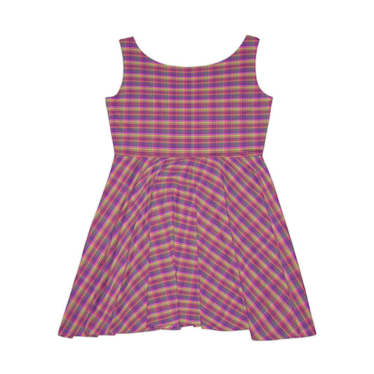 Colorful Women's Skater Dress, Casual Summer Dress, Flowy Dress for Parties, Picnic Outfit, Festival Dress, AOP Style