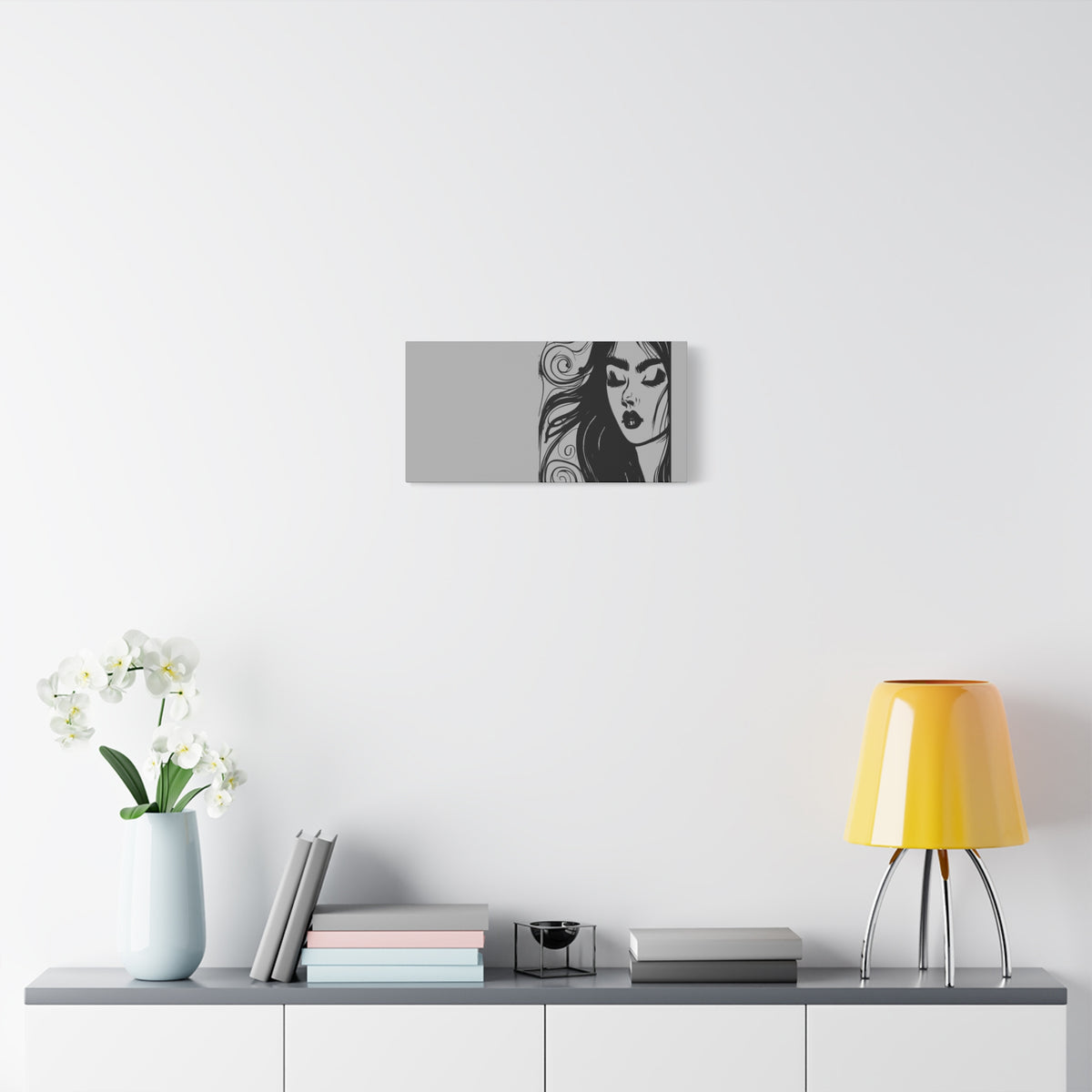 Gothic Woman Portrait Canvas Art — Matte Stretched Wall Decor