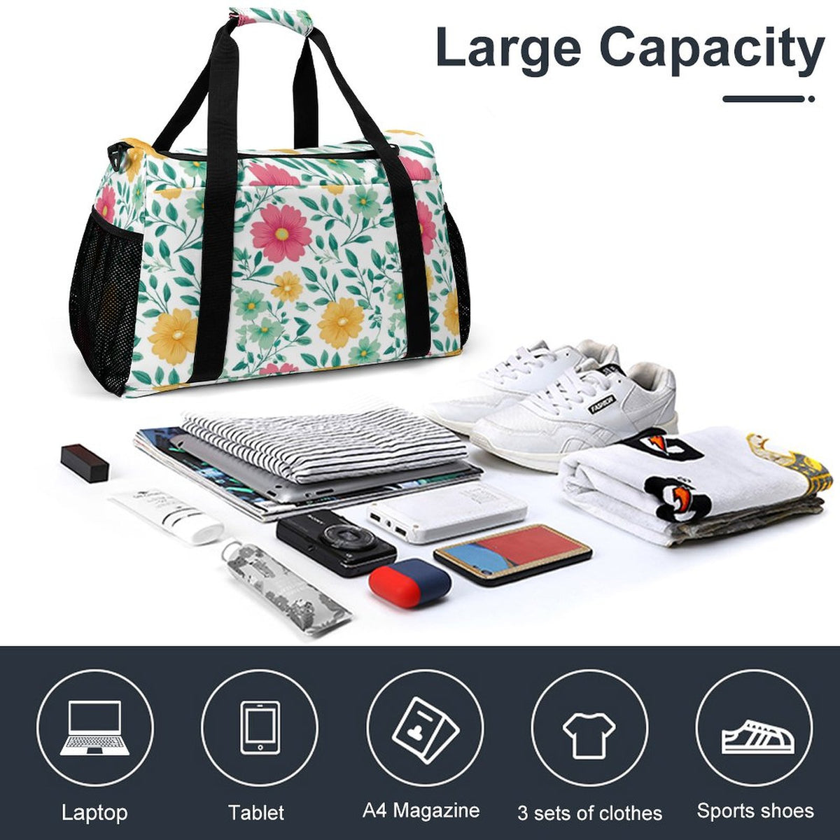 Travel Duffel Bag - Floral
