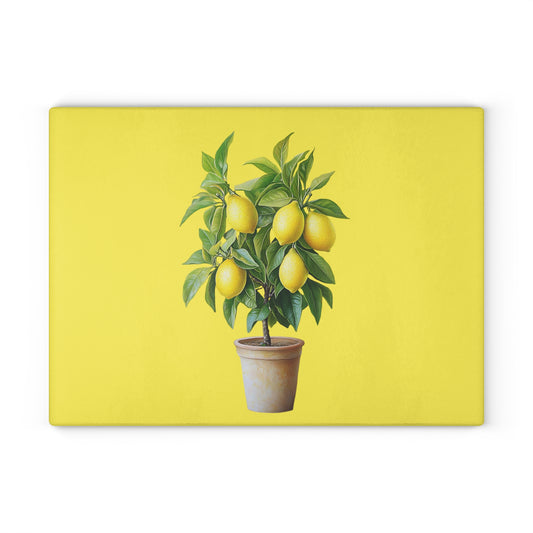 Lemon Tree Glass Cutting Board, Kitchen Decor, Culinary Gift, Cooking Essentials, Housewarming Gift, Home Chef Accessory