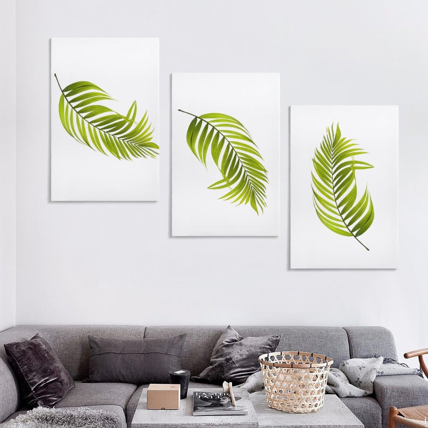 Vertical Framed Wall Art Palms Ferns