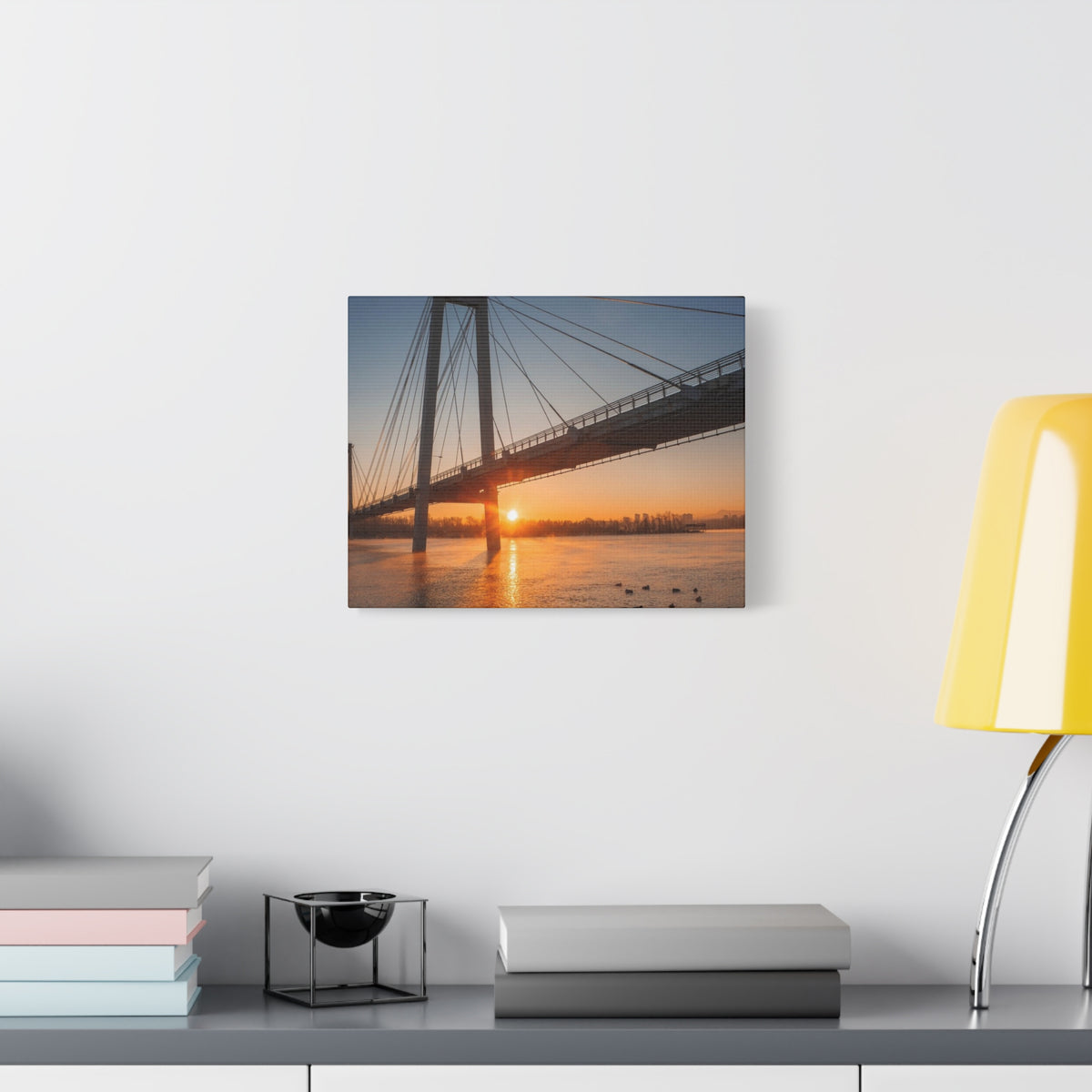 Sunrise Bridge Canvas Wall Art — Matte Stretched Canvas