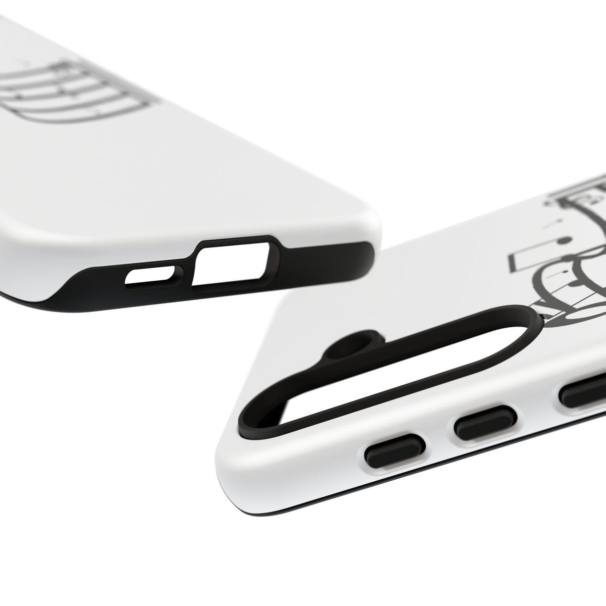 Musical Notes Phone Case — Black Treble Clef Music Staff Tough Case