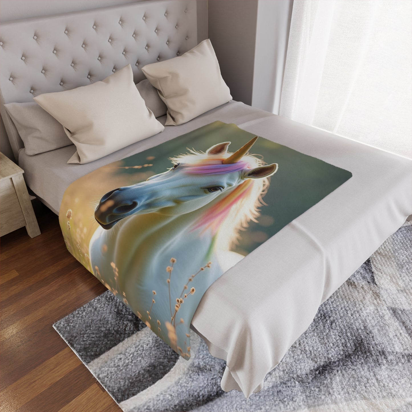 Unicorn Minky Blanket – Soft Rainbow-Maned Fantasy Throw for Kids & Gift