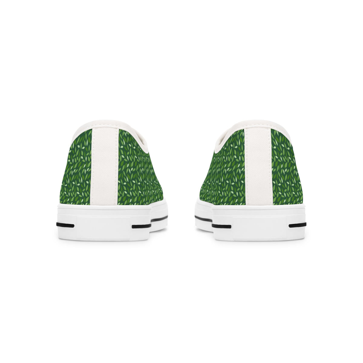 Green Texture Low Top Sneakers — Women's Casual Canvas Shoes