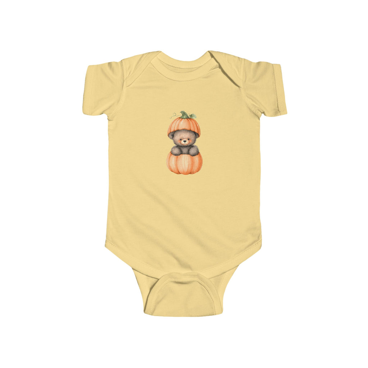 Pumpkin Bear Infant Bodysuit | Cute Baby Shower Gift, Fall Apparel, Halloween Outfit, Newborn Clothing, Cozy Baby Wear