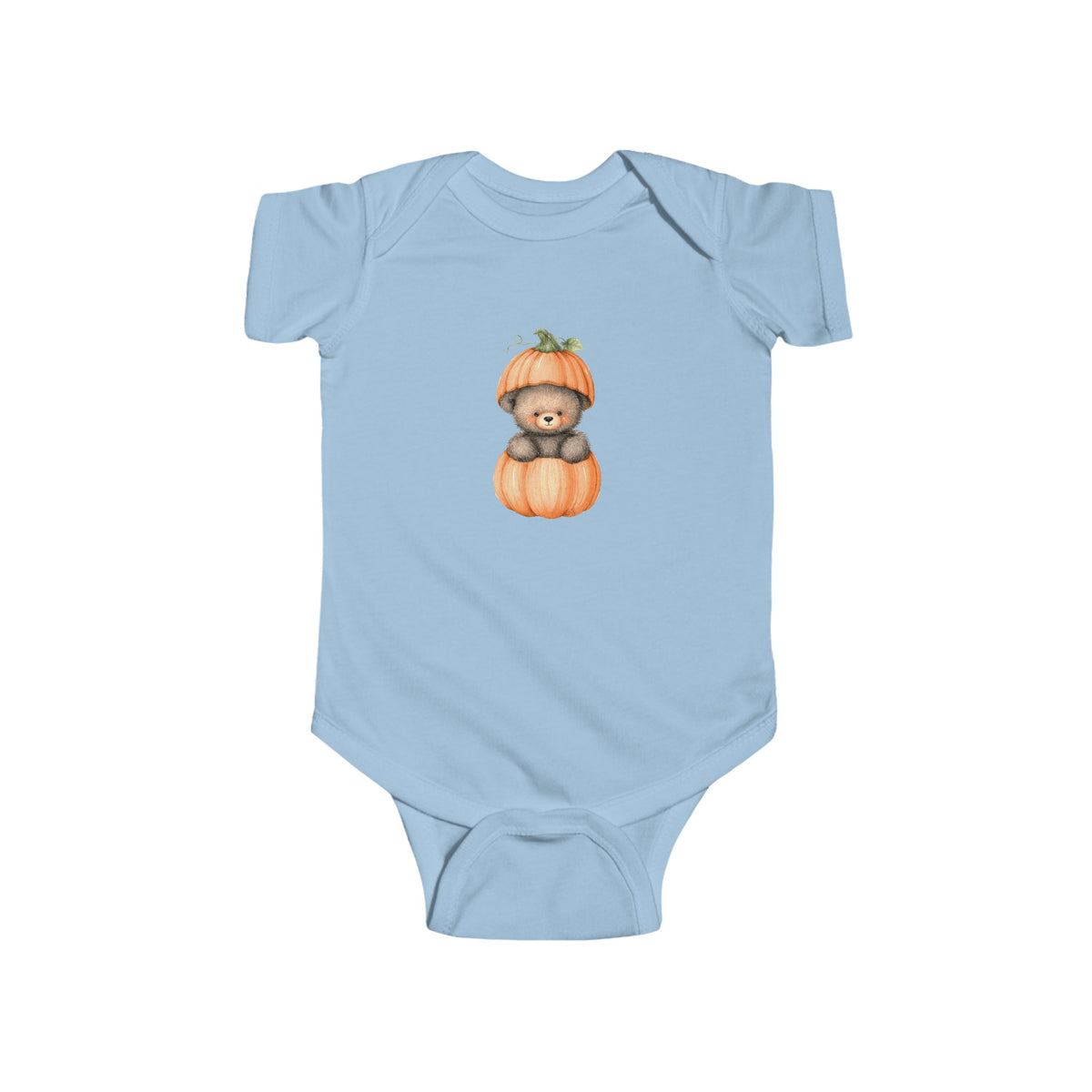Pumpkin Bear Infant Bodysuit | Cute Baby Shower Gift, Fall Apparel, Halloween Outfit, Newborn Clothing, Cozy Baby Wear