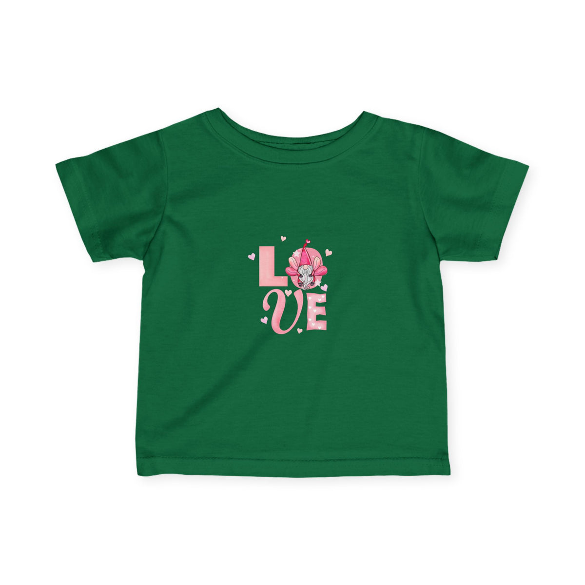 Infant Tee — Pink Floral "LOVE" Baby T‑Shirt, Cute Newborn Gift for Valentine’s & Everyday