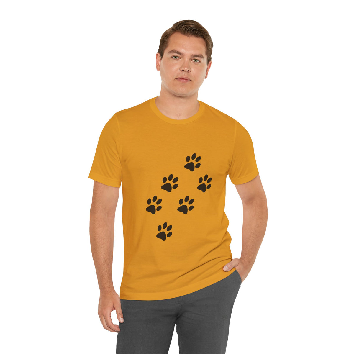 Paw Print Short Sleeve Tee | Unisex Animal Lover Shirt, Pet Owner Gift, Casual Wear, Gifts for Dog Lovers, Comfortable T-Shirt