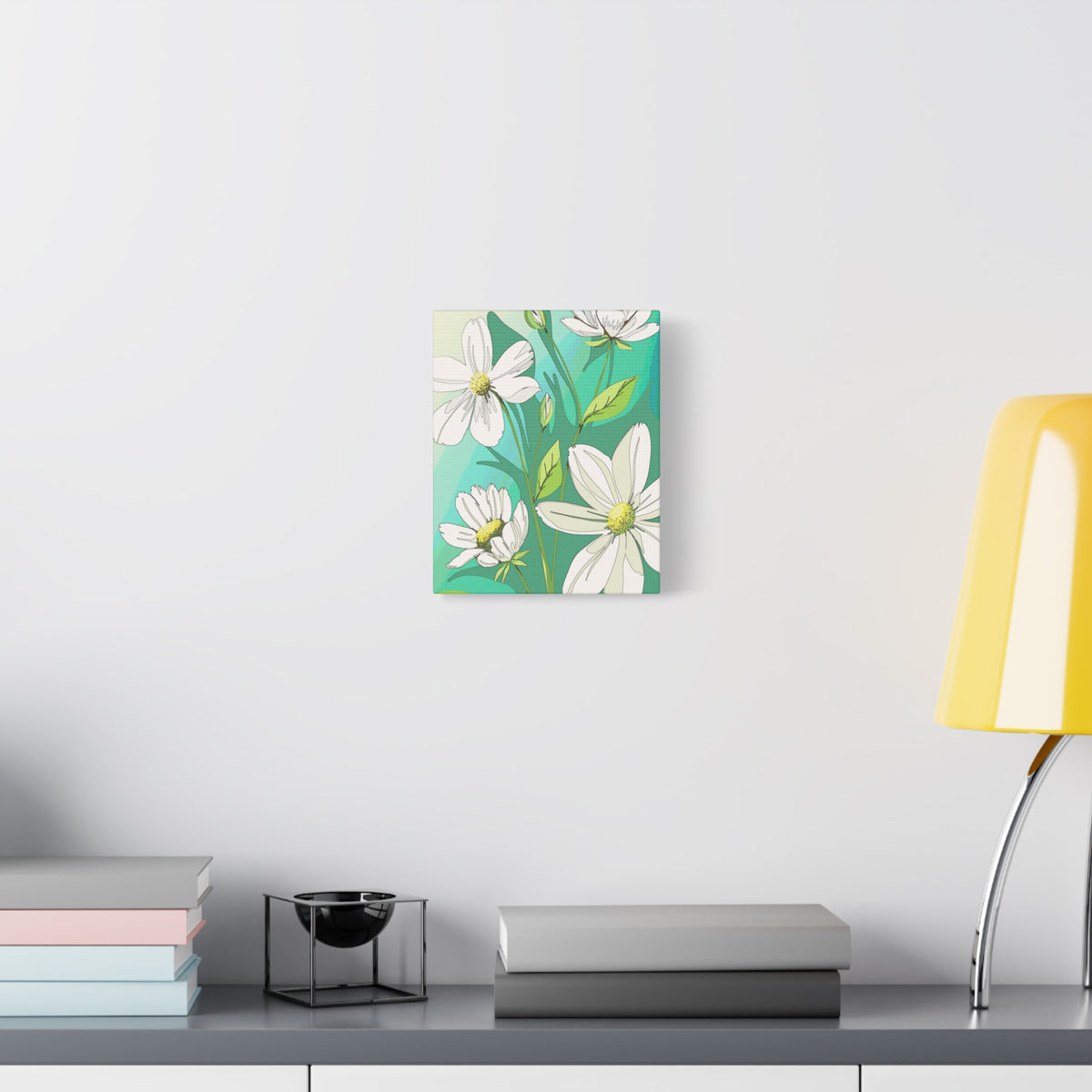 Matte Canvas, Stretched, 1.25" White Flowers